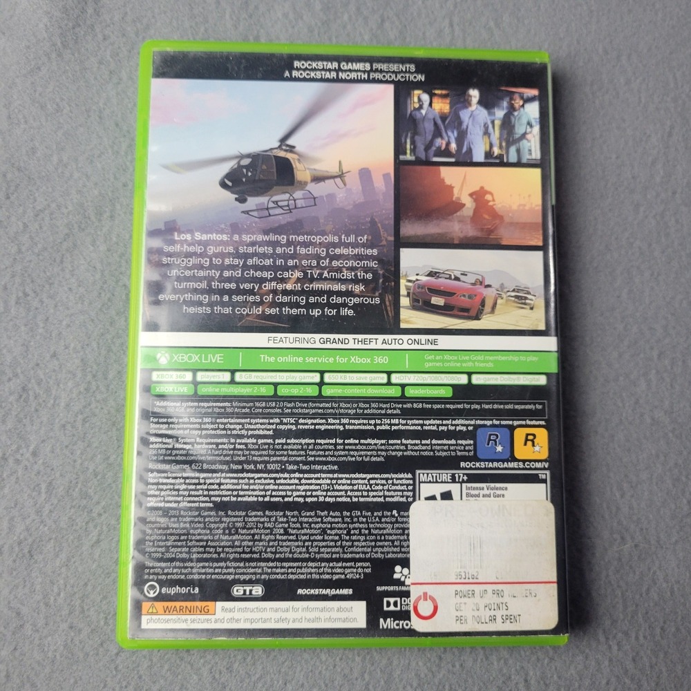 Grand Theft Auto V GTA 5 Xbox 360 Rockstar Games 2-Disc Set with Map Manual - Picture 5 of 6